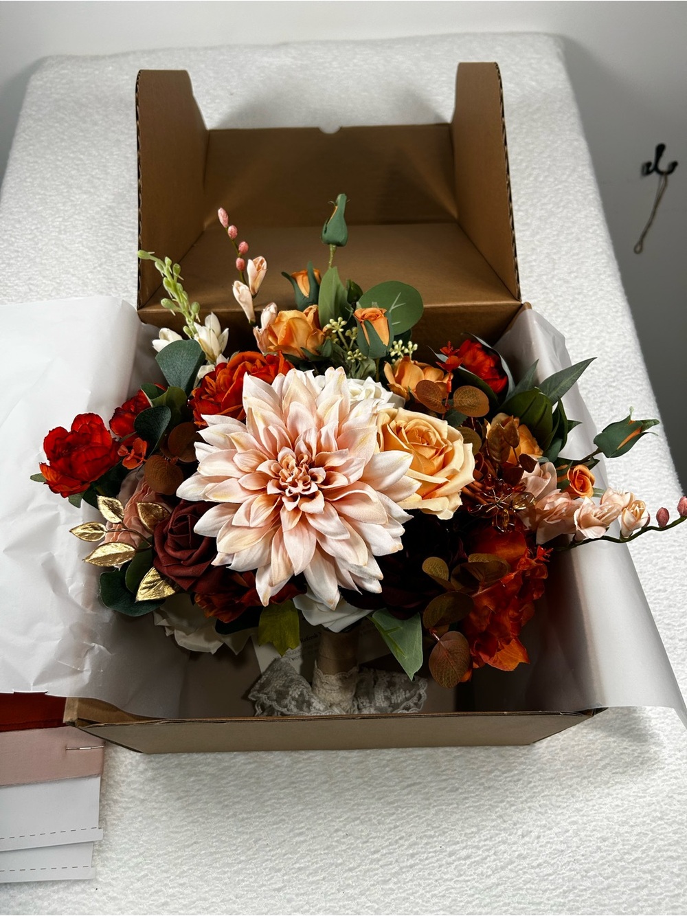 Ling’s Moment Bridal Bouquet Terracotta Dusty Rose Wedding Flowers Faux